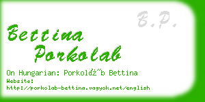 bettina porkolab business card